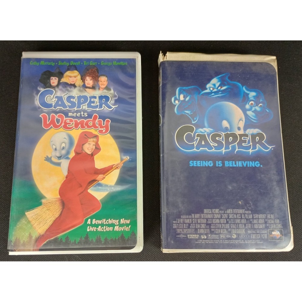 Lot of 2 VHS Clamshell Video Tapes Universal Casper 20th Century Meets Wendy